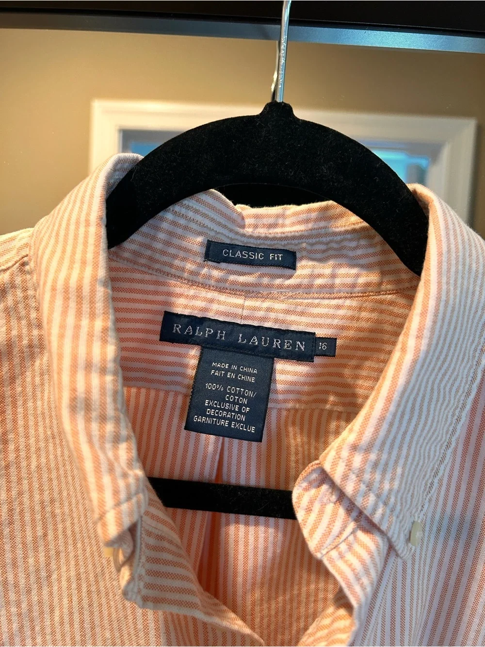 Ralph Lauren Light Pink Stripe Button-Down Shirt Classic Fit